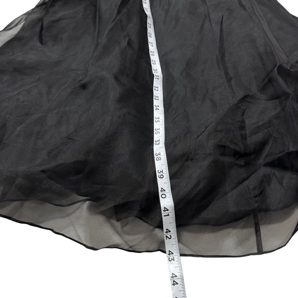 Vintage Rickie Freeman Teri Jon 100% Silk Black A-line Cocktail Dress Womens 6 - Picture 9 of 10